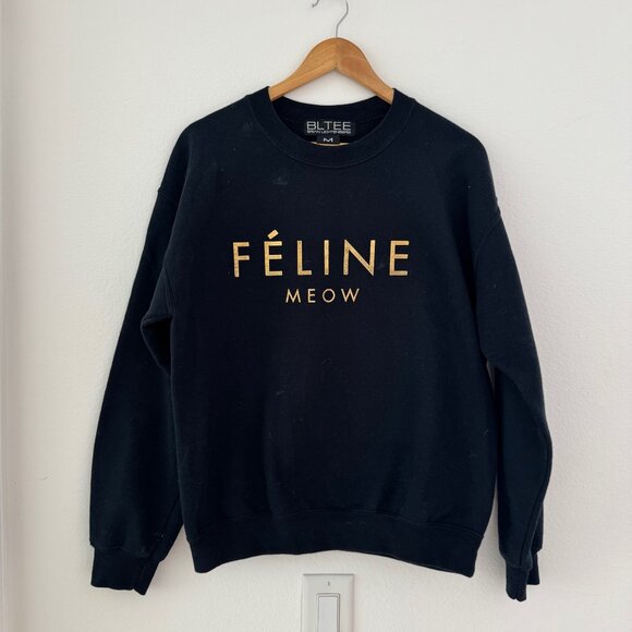 Brian Lichtenberg “FÉLINE MEOW” Sweatshirt – Black, Size M - Picture 1 of 4